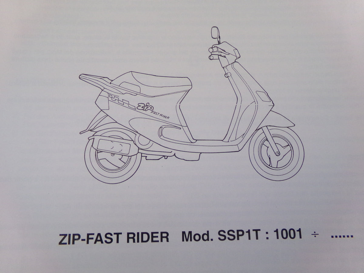 per scooter piaggio zip fast rider ssp1t 1001 catalogo ricambi spare parts catalogue