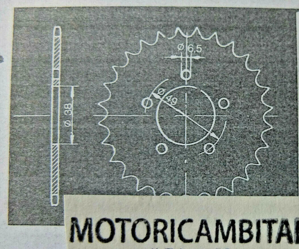 ciclomotore motorino corona trasmissione z 30 640 catena sprocket rear 5 fori passo 415 moped