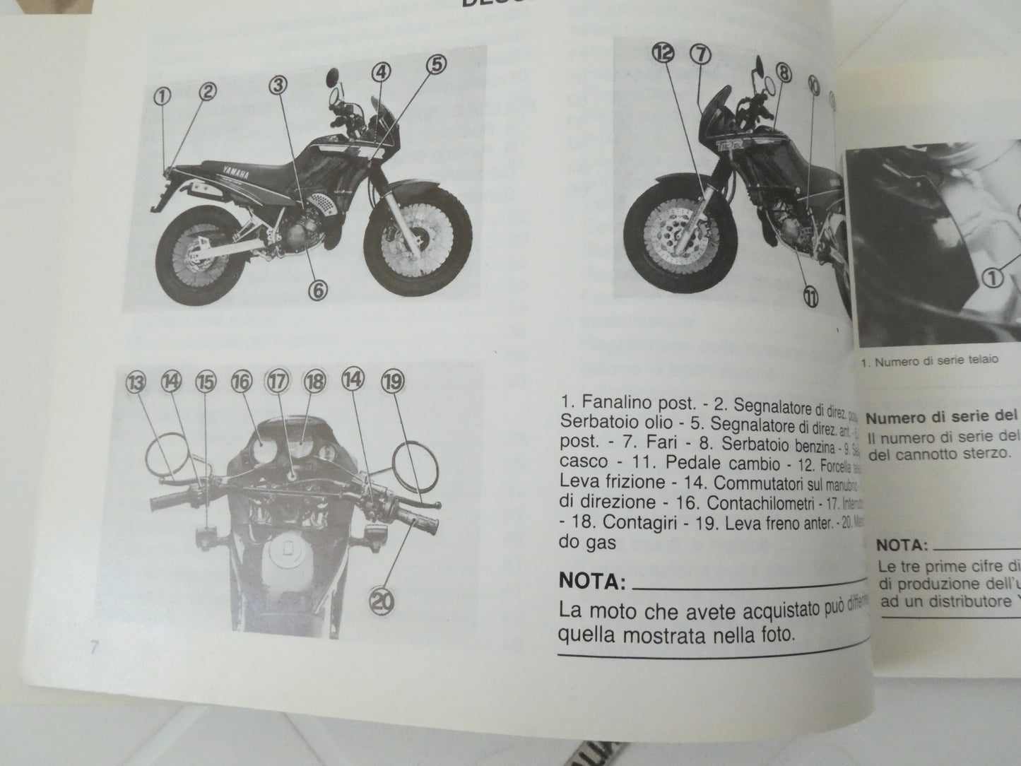 Per Yamaha tdr 125 moto Manuale uso manutenzione proprietario italiano