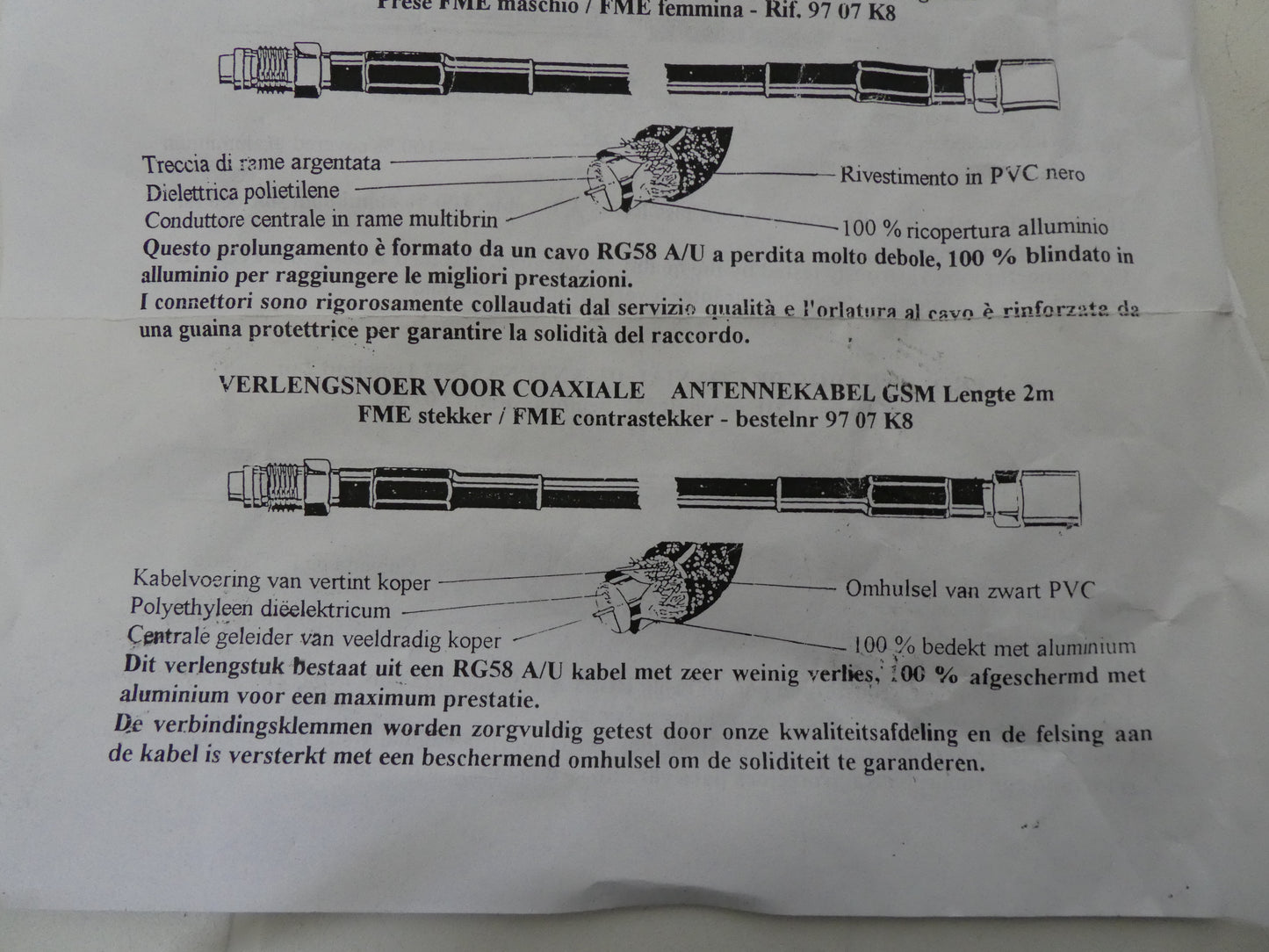 per peugeot citroen 9707k8 prolunga telefono antenna cavo cable gsm phone antenne
