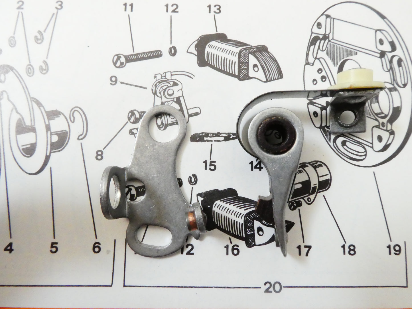 Per Gilera 250 300 moto bicilindrico Impianto puntine accensione contact point flywheel san giorgio