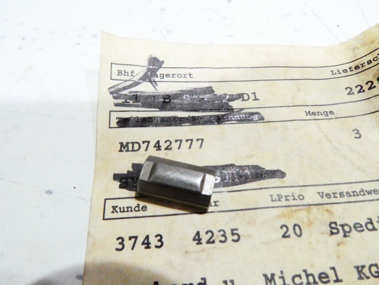 per auto mitsubishi chiavetta cambio ingranaggio sincronizzatore key syncro gear md742777