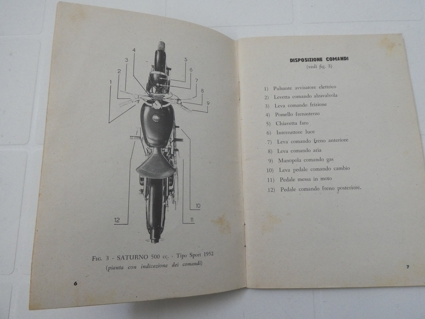 Per Gilera saturno 500 sport polizia libretto manuale uso manutenzione moto lingua italiano