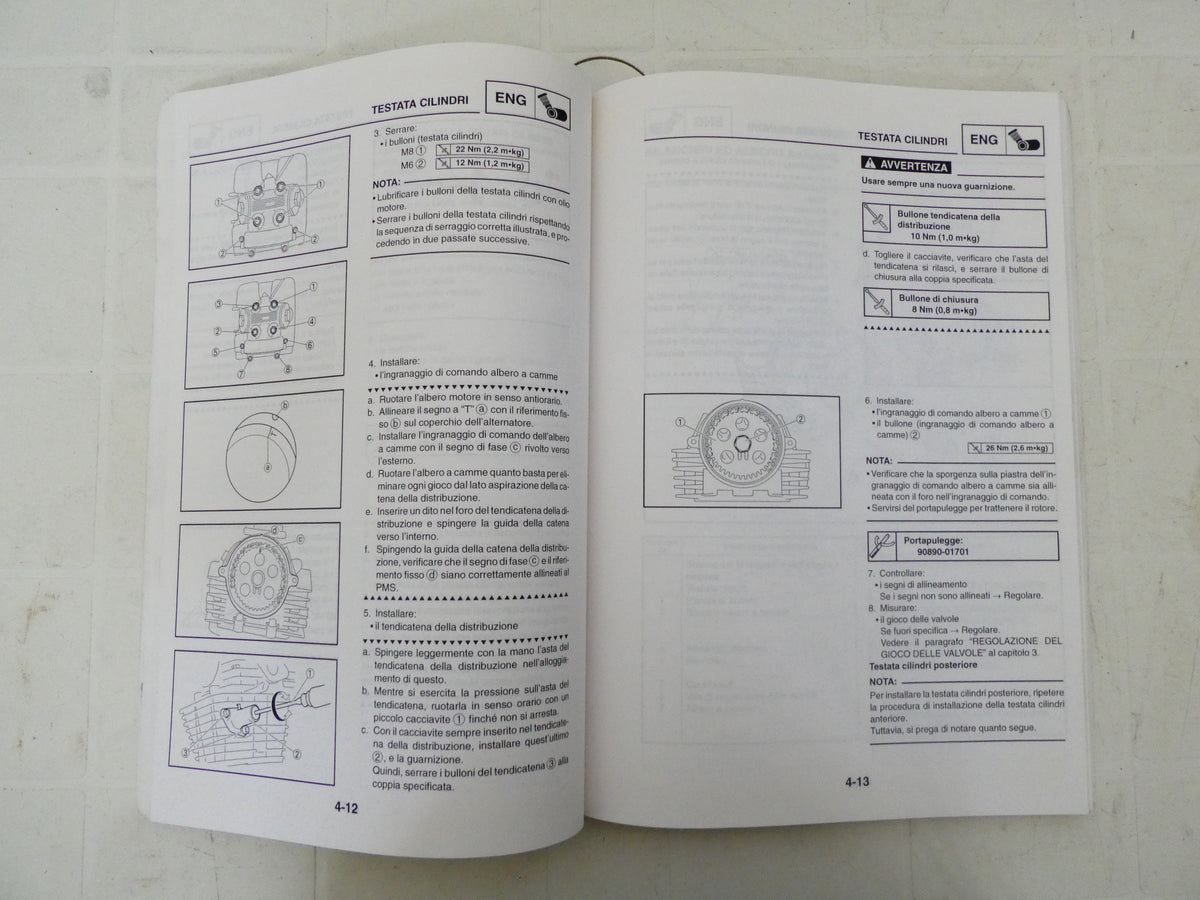per moto yamaha xvs 125 2000 2001 manuale officina riparazione libro 5jx-28197-h0