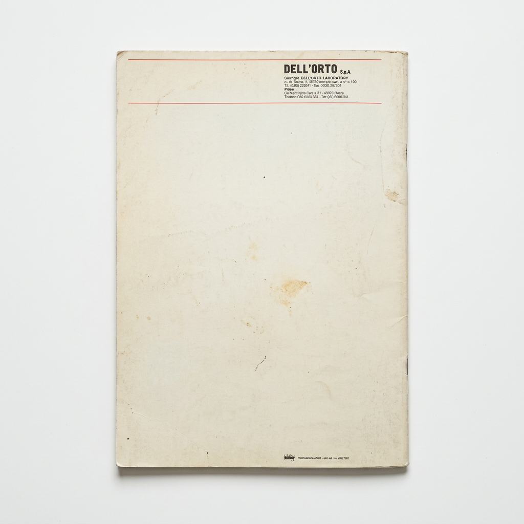 Retro della copertina del Manuale Dell'Orto 20