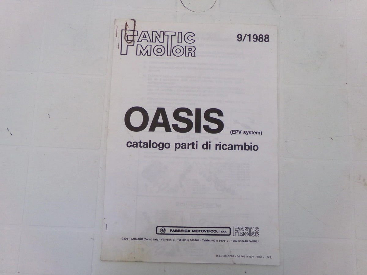 per moto fantic motor oasisepv system catalogo ricambi spare parts catologue 09 1988