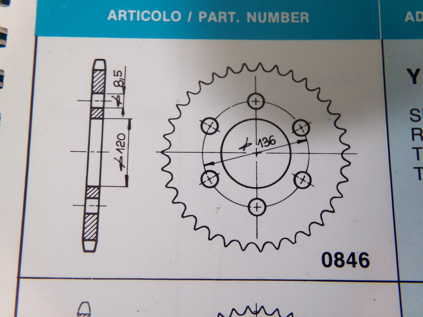 per yamaha rd350 lc ypvs 1983 1988 corona catena trasmissione sprocket chain rear z 39 passo 520 0846
