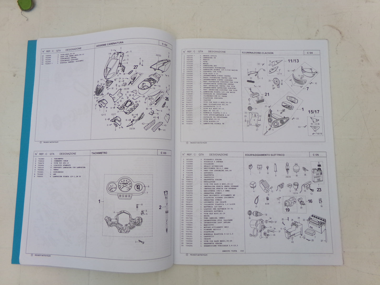 per scooter peugeot xteam xrace xfight 50 2001   catalogo parti ricambioi italiano