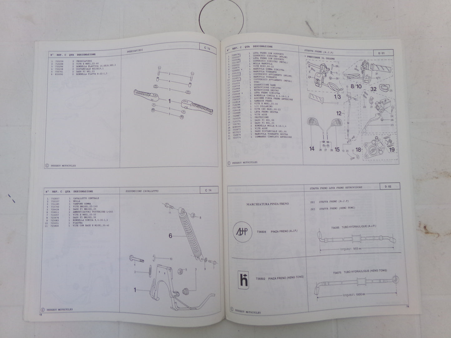 per scooter peugeot trekker 50 1998 catalogo parti ricambio italiano