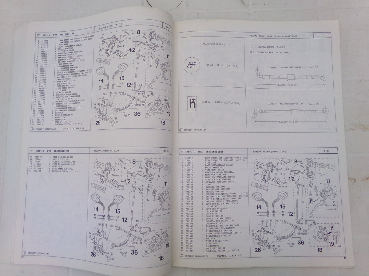 per scooter peugeot speedfight 50 12 1998 catalogo parti ricambi italiano