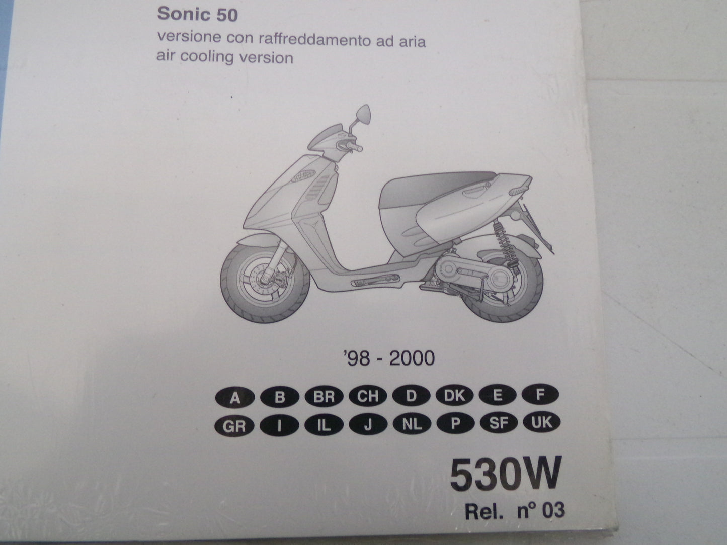 per scooter aprilia sonic aria 1998 2000 catalogo ricambi spare parts catalogue