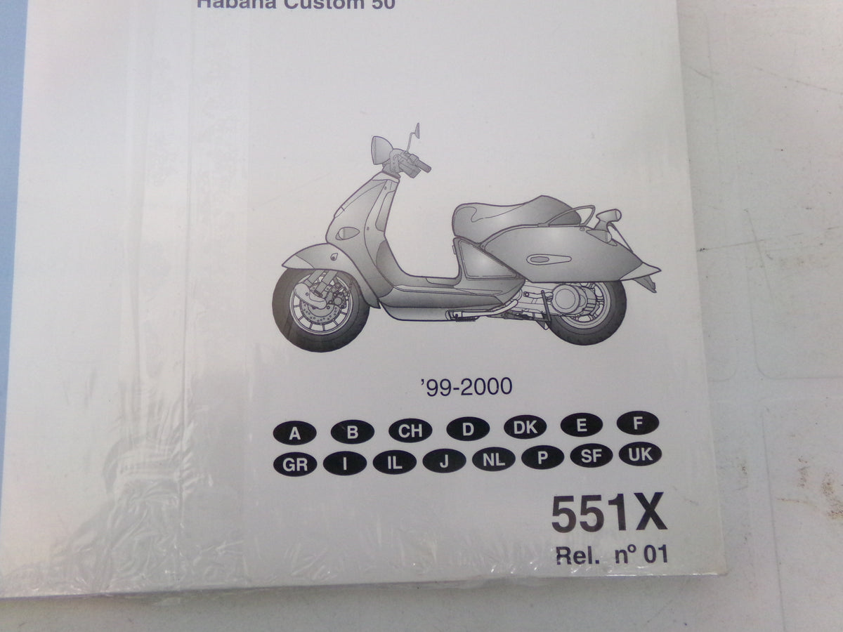 per scooter aprilia habana custom 50 1999 2000 catalogo ricambi spare parts catalogue