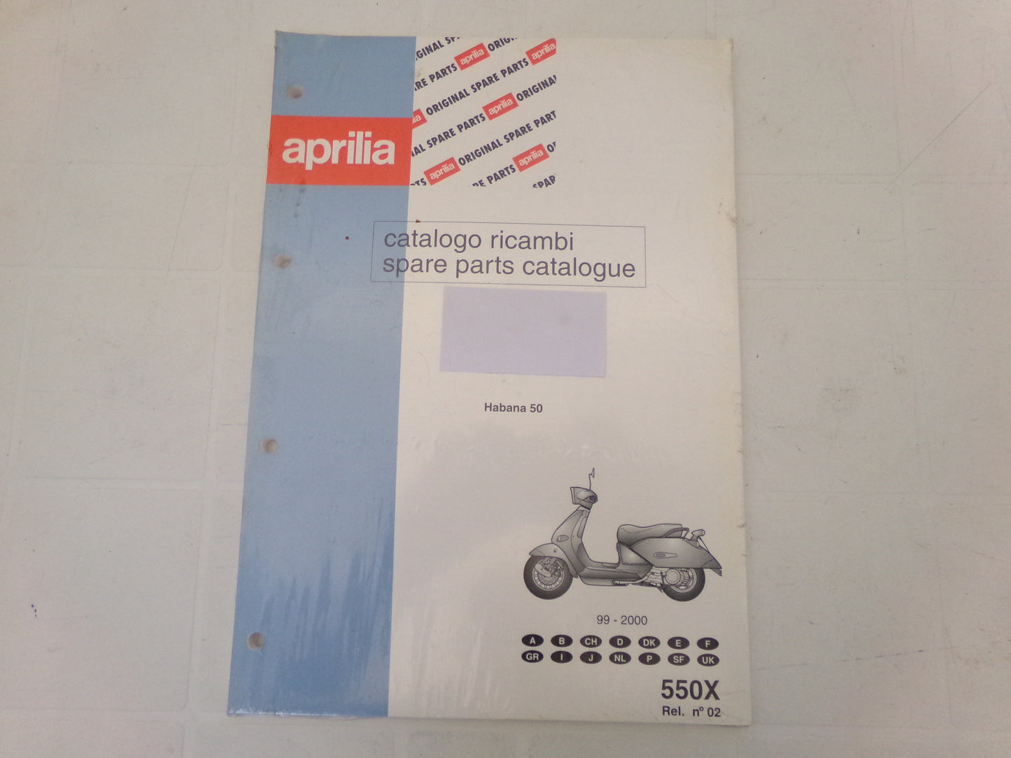 per scooter aprilia habana  50 1999 2000 catalogo ricambi spare parts catalogue