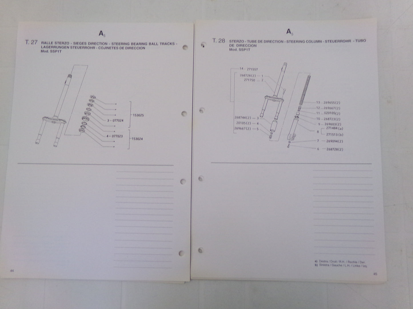 per scooter piaggio zip fast rider ssp1t 1001 catalogo ricambi spare parts catalogue