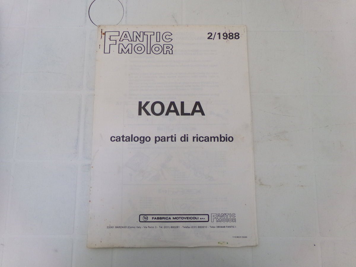 per moto fantic motor koala catalogo ricambi spare parts catologue 02 1988