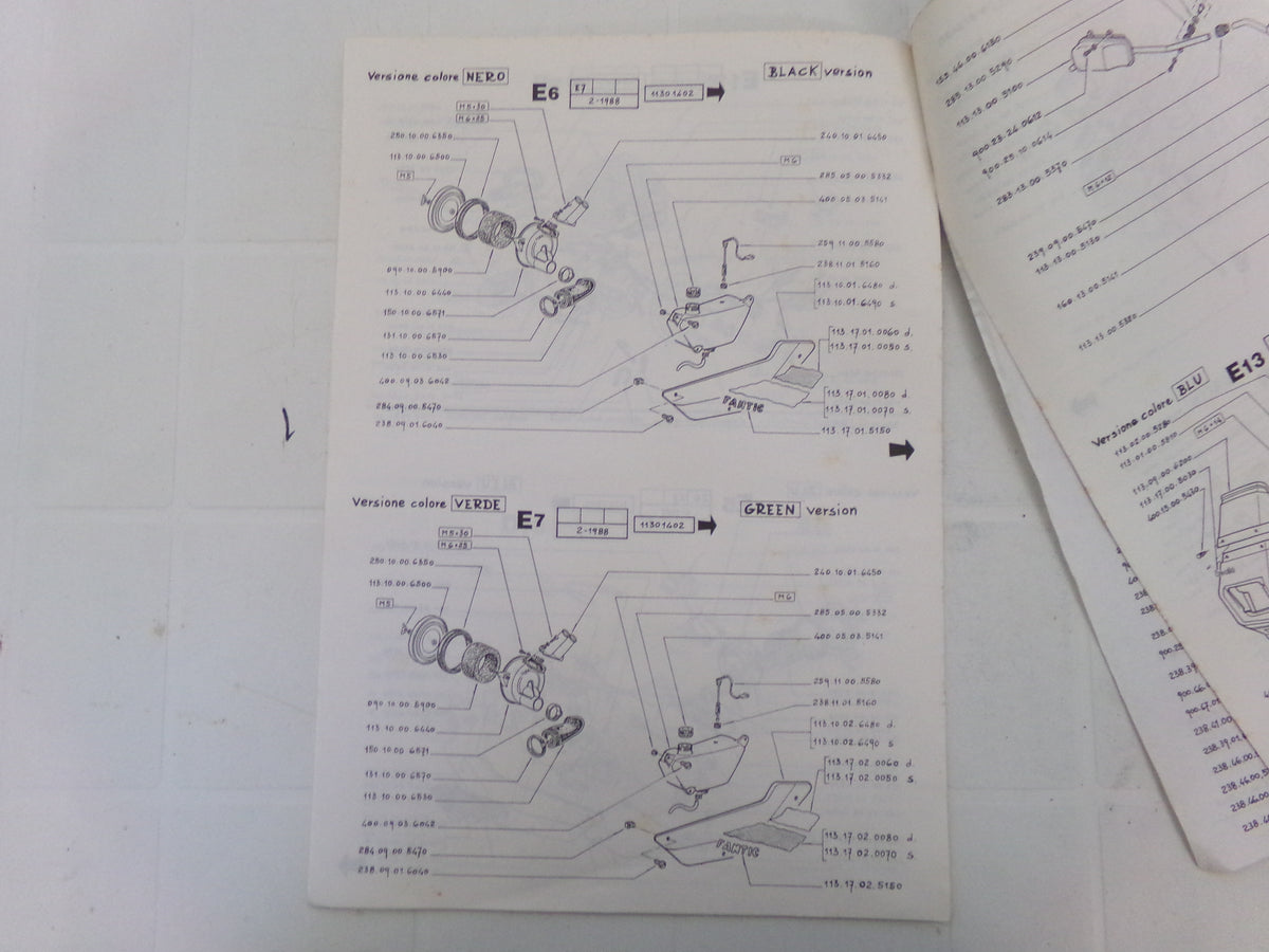 per moto fantic motor koala catalogo ricambi spare parts catologue 02 1988