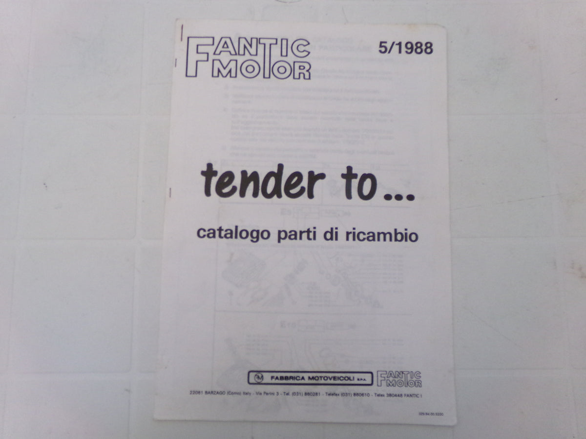 per moto fantic motor tender to catalogo ricambi spare parts catologue 05 1988