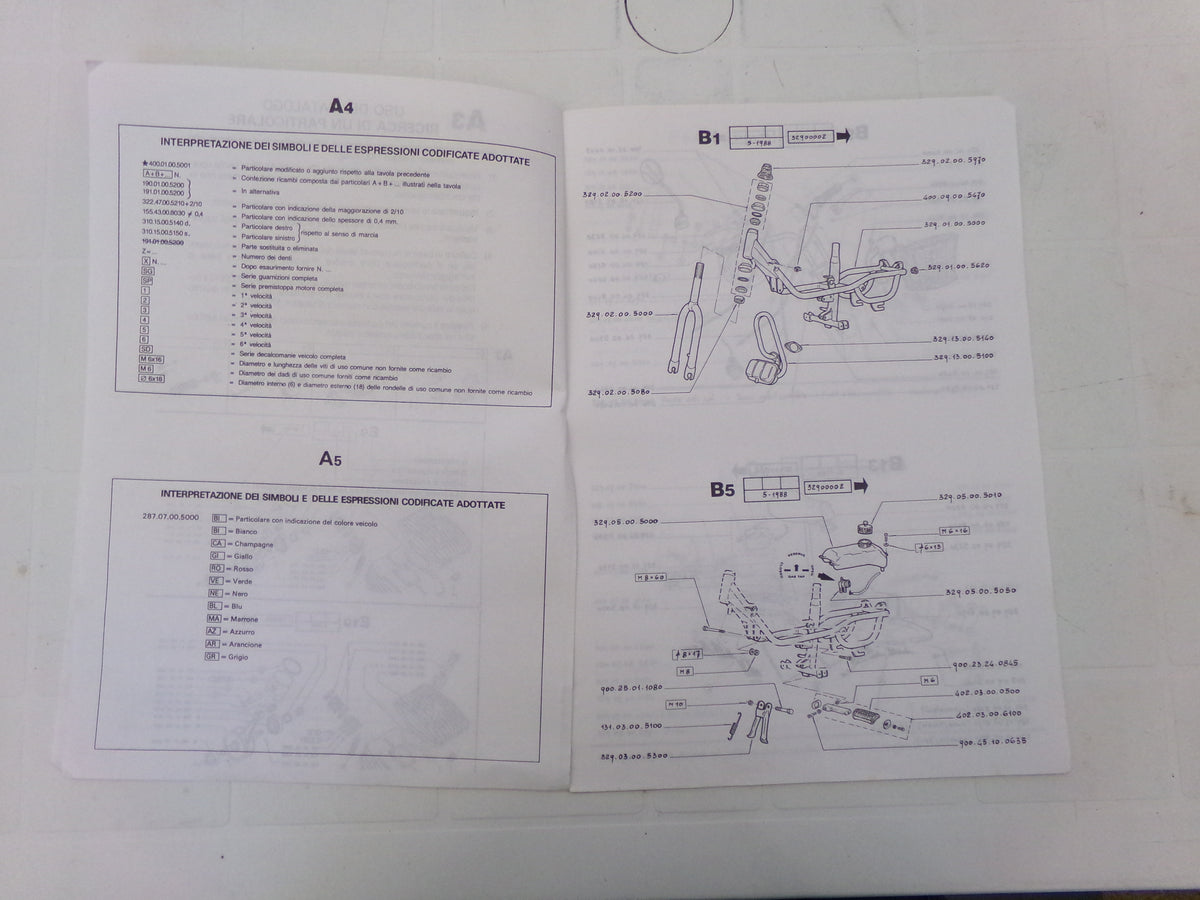 per moto fantic motor tender to catalogo ricambi spare parts catologue 05 1988