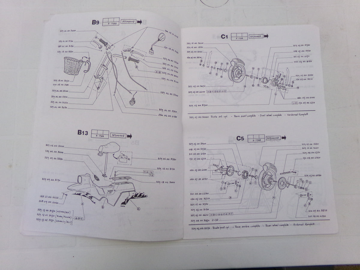 per moto fantic motor tender to catalogo ricambi spare parts catologue 05 1988