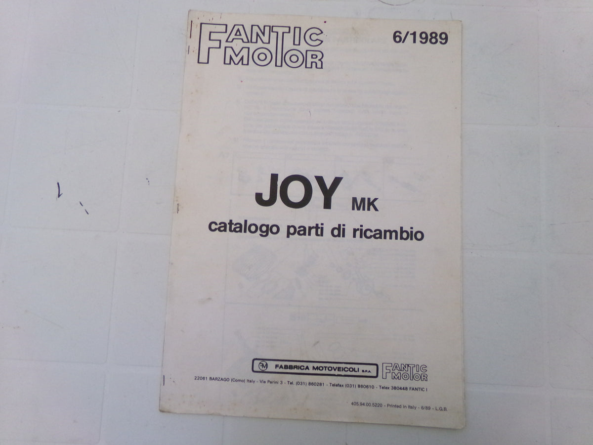 per moto fantic motor joy mk catalogo ricambi spare parts catologue 06 1989