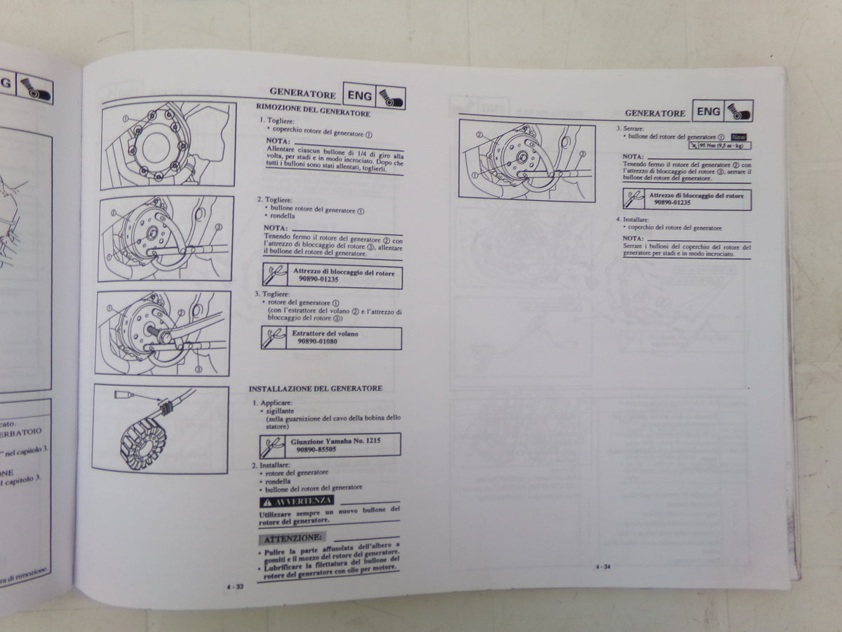 per yamaha yzf -r1 1998  manuale officina riparazione service manual lingua italiano