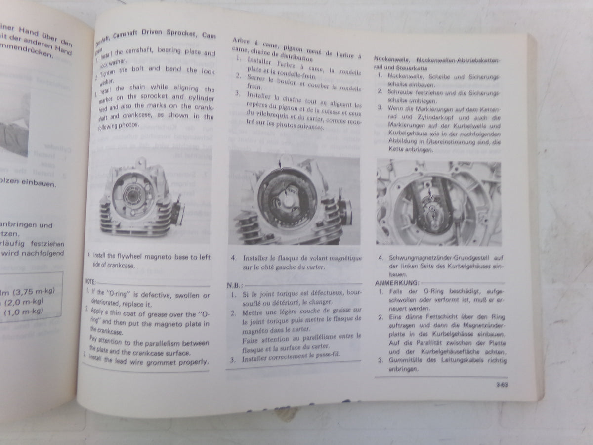 per moto yamaha se 250 se sr250se 1980 service manual manuel d atellier wartungsanleitung