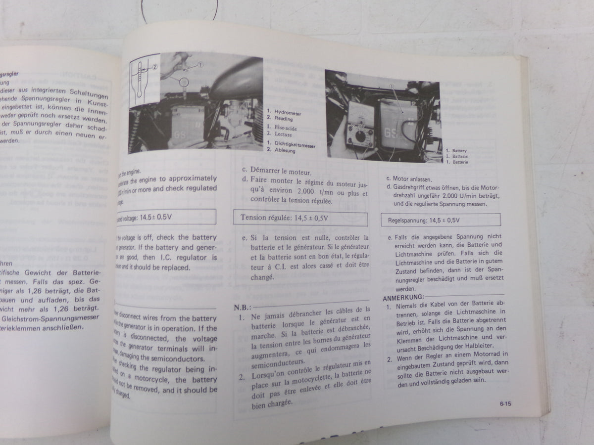 per moto yamaha se 250 se sr250se 1980 service manual manuel d atellier wartungsanleitung