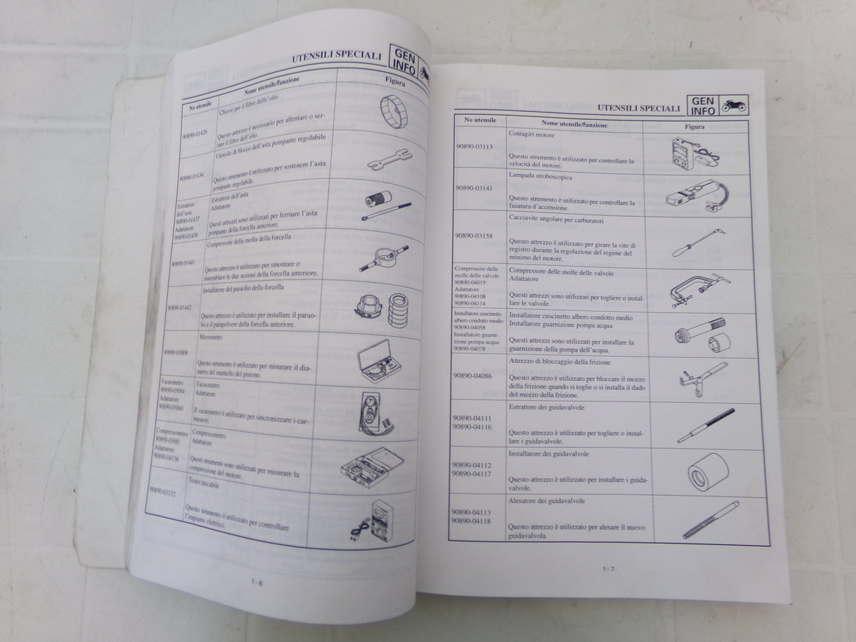 per moto yamaha yzf R1 1998 2001 manuale officina riparazione originale 4xv28197h1
