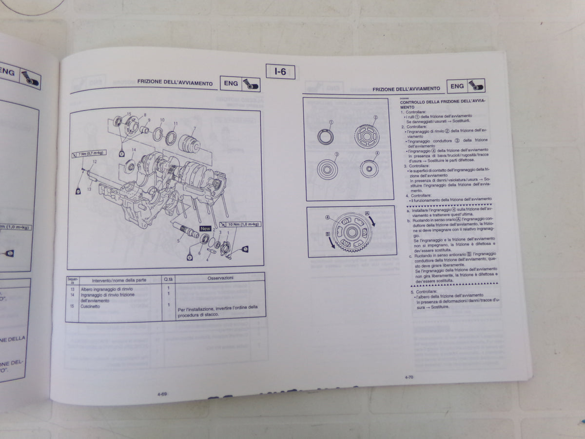 per moto yamaha xjr 1300 l 1999 manuale officina assistenza italiano 	 5EA-28197-HO-0L