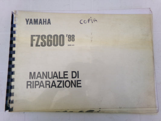 per yamaha fzs600 fazer 1998 manuale riparazione officina italiano 5dm1-ai1 fotocopia
