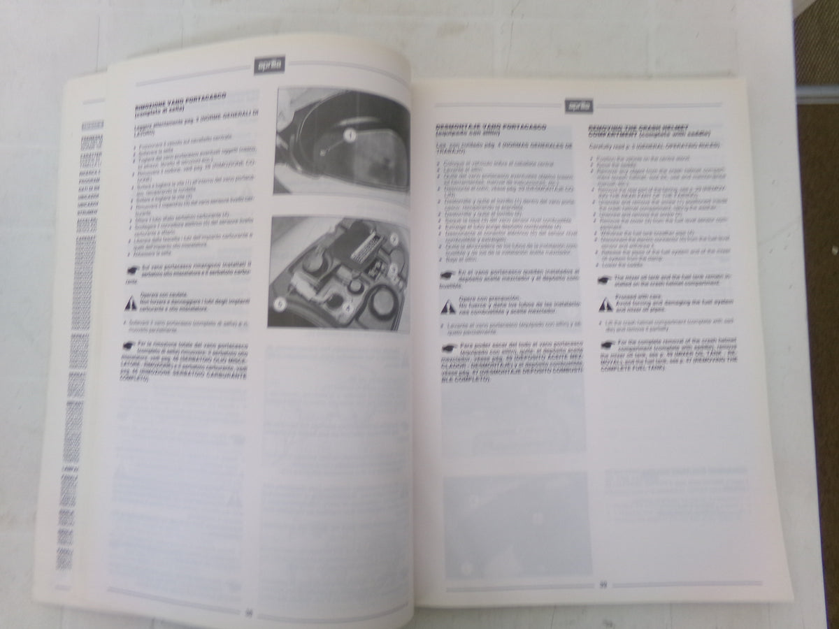 per scooter  aprilia sr 50 1997  manuale officina manauel de taller service and repair manual