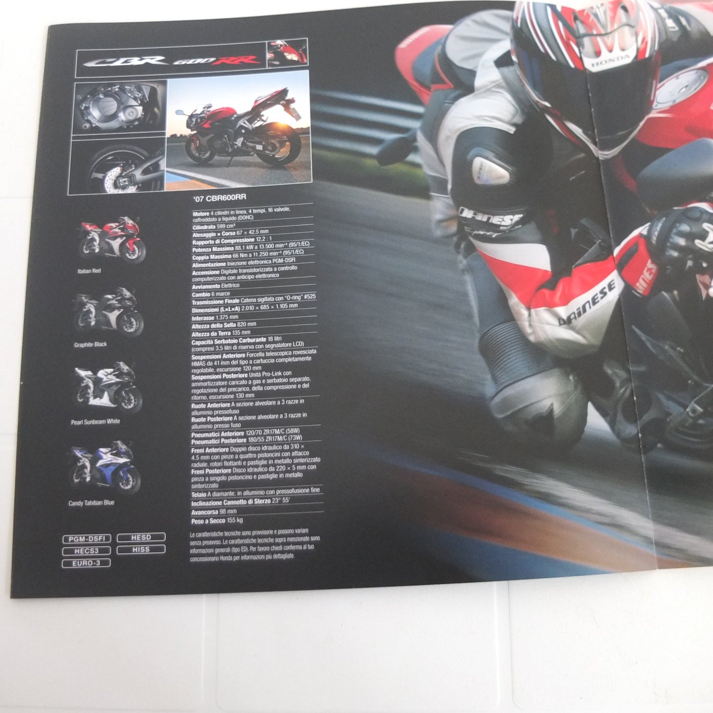 Honda cbr 600 rr  2007 depliant moto pubblicita catalogo informazioni italiano