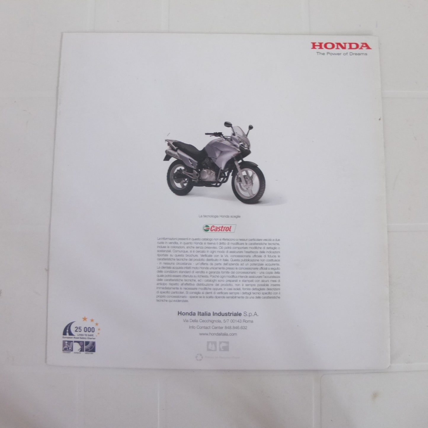 Honda xl 125 v varadero depliant moto pubblicita catalogo informazioni