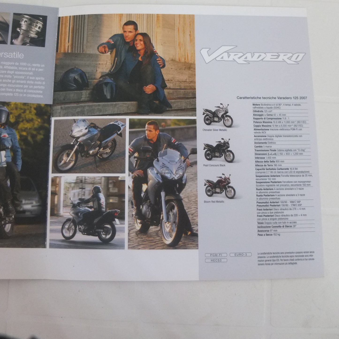 Honda xl 125 v varadero depliant moto pubblicita catalogo informazioni