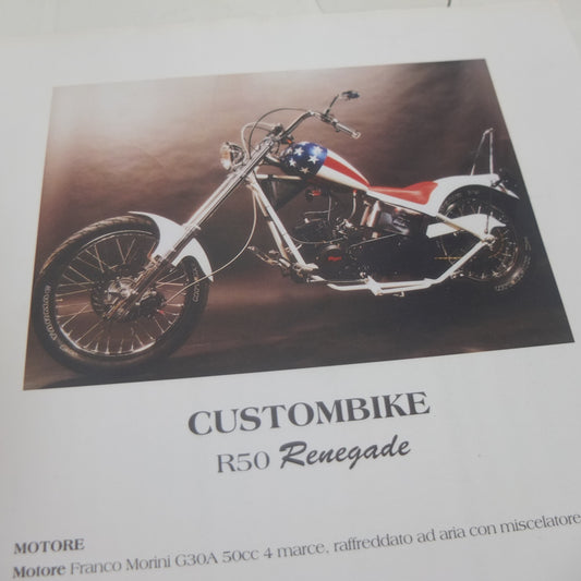 Per moto custom custombike 50 r renegade opuscolo catalogo brochure depliant pubblicità