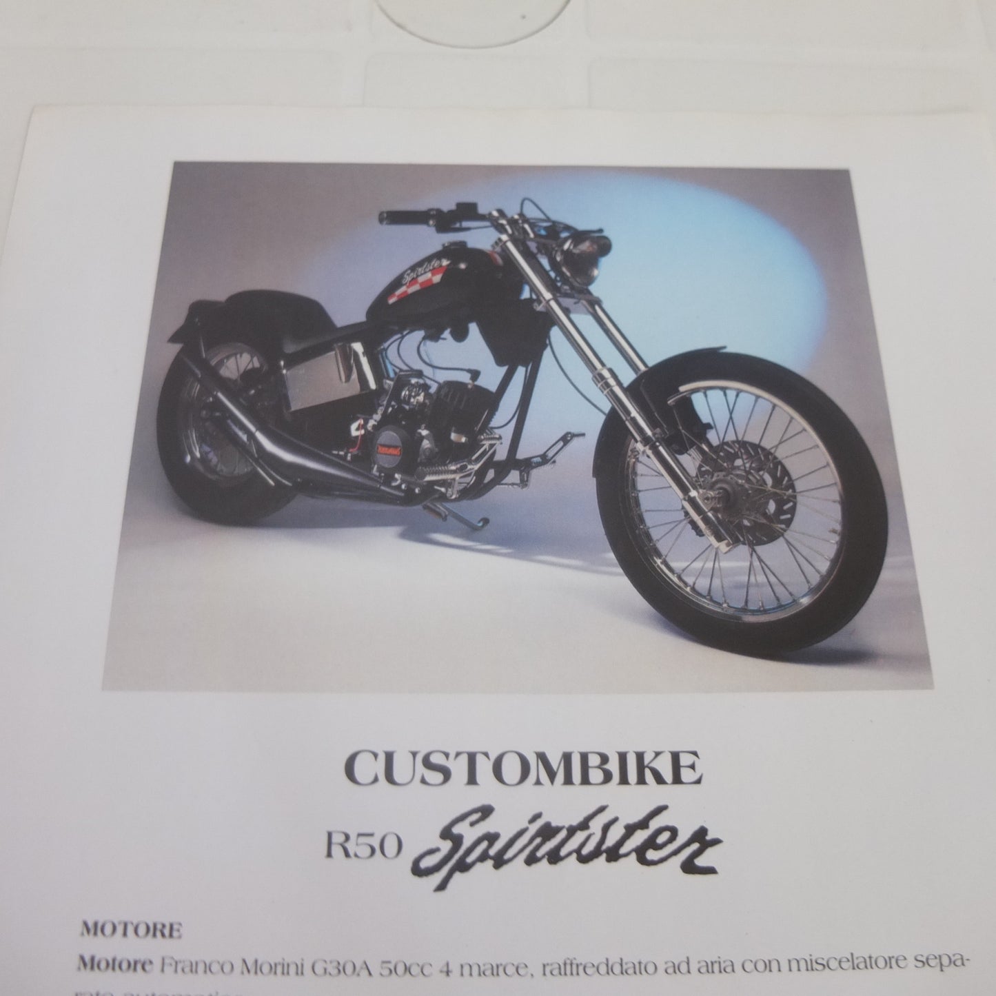 custom custombike r50 spirtster moto opuscolo catalogo brochure depliant pubblicità