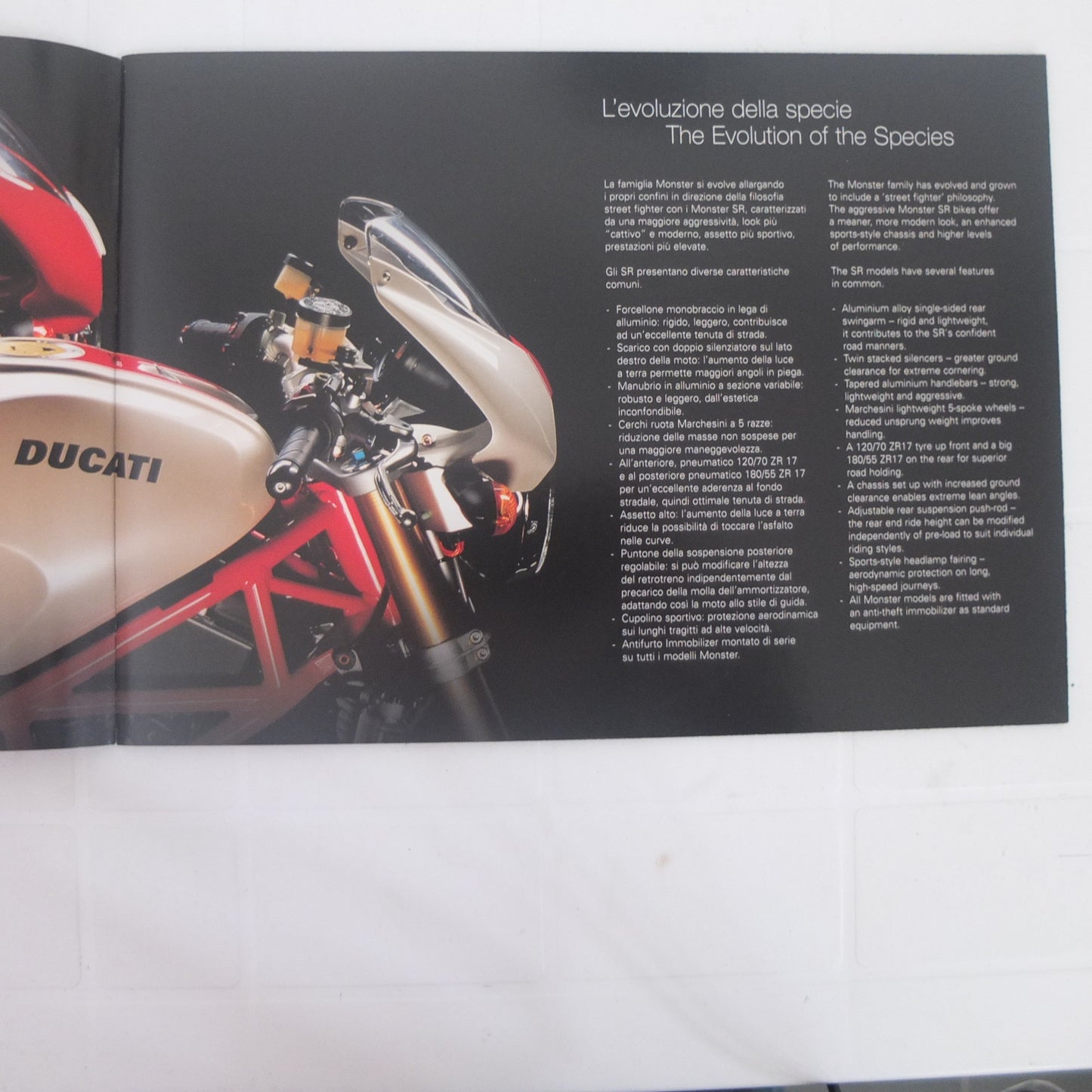 Ducati Monster sr 2007 gamma moto opuscolo catalogo brochure depliant pubblicità