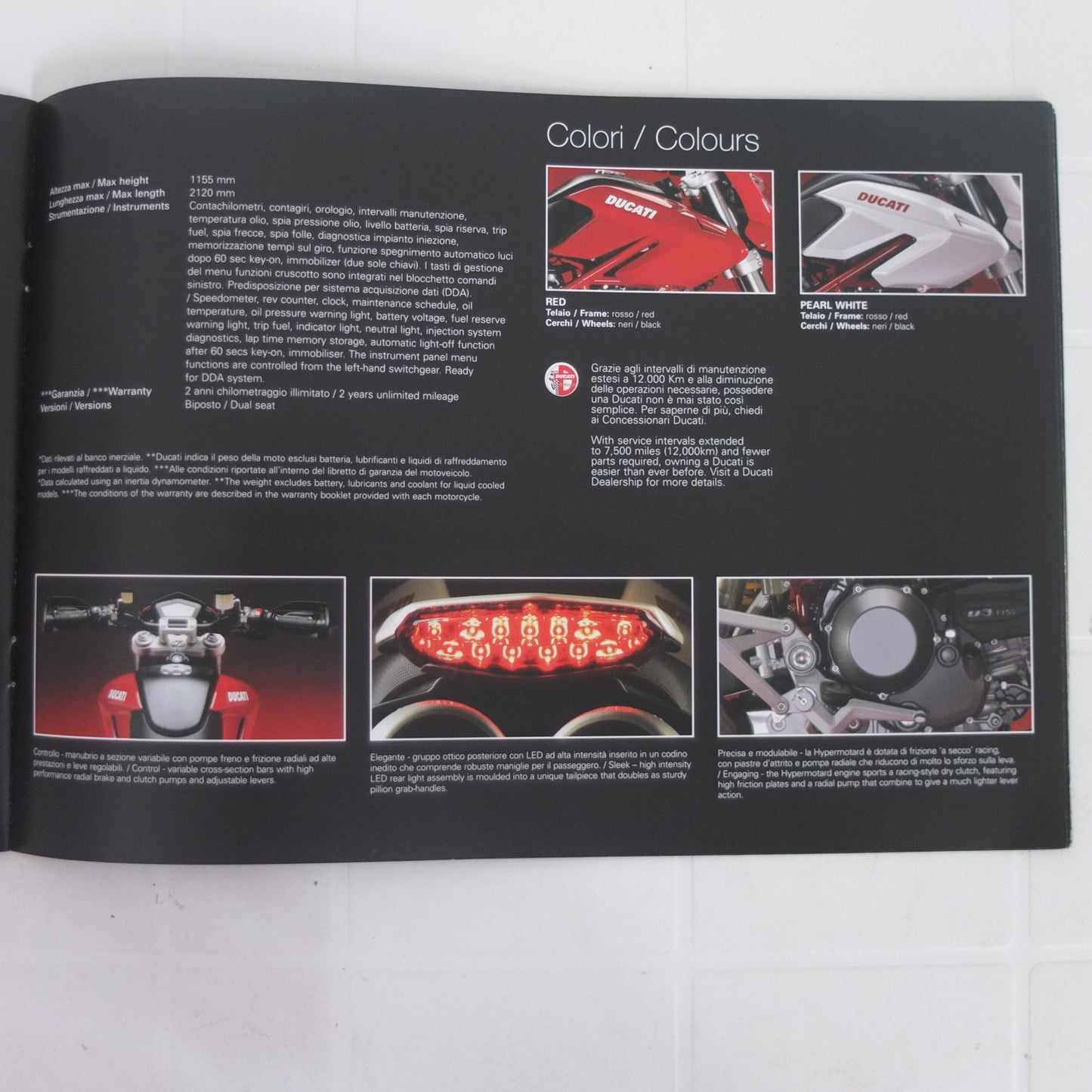 Per Ducati 1100 Hypermotard 2009  gamma moto opuscolo catalogo brochure depliant pubblicità