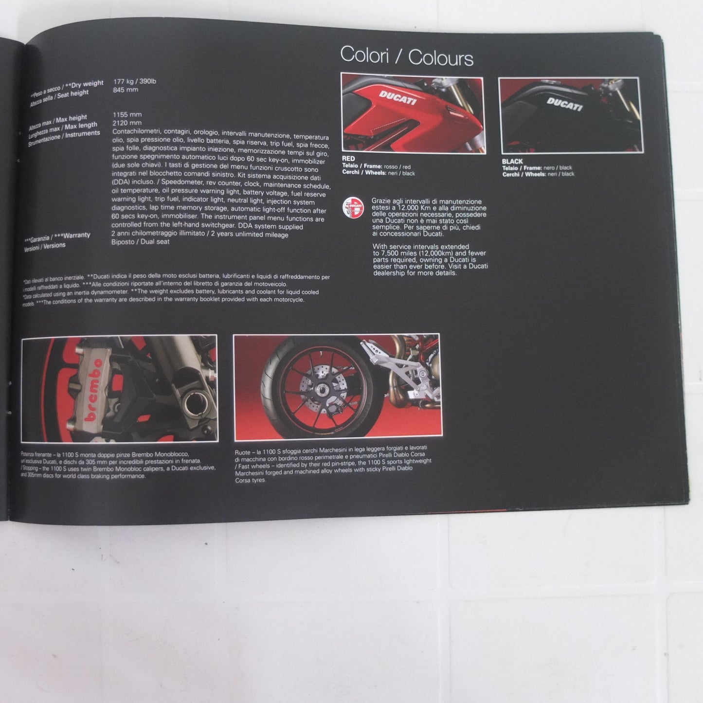 Per Ducati 1100 Hypermotard 2009  gamma moto opuscolo catalogo brochure depliant pubblicità