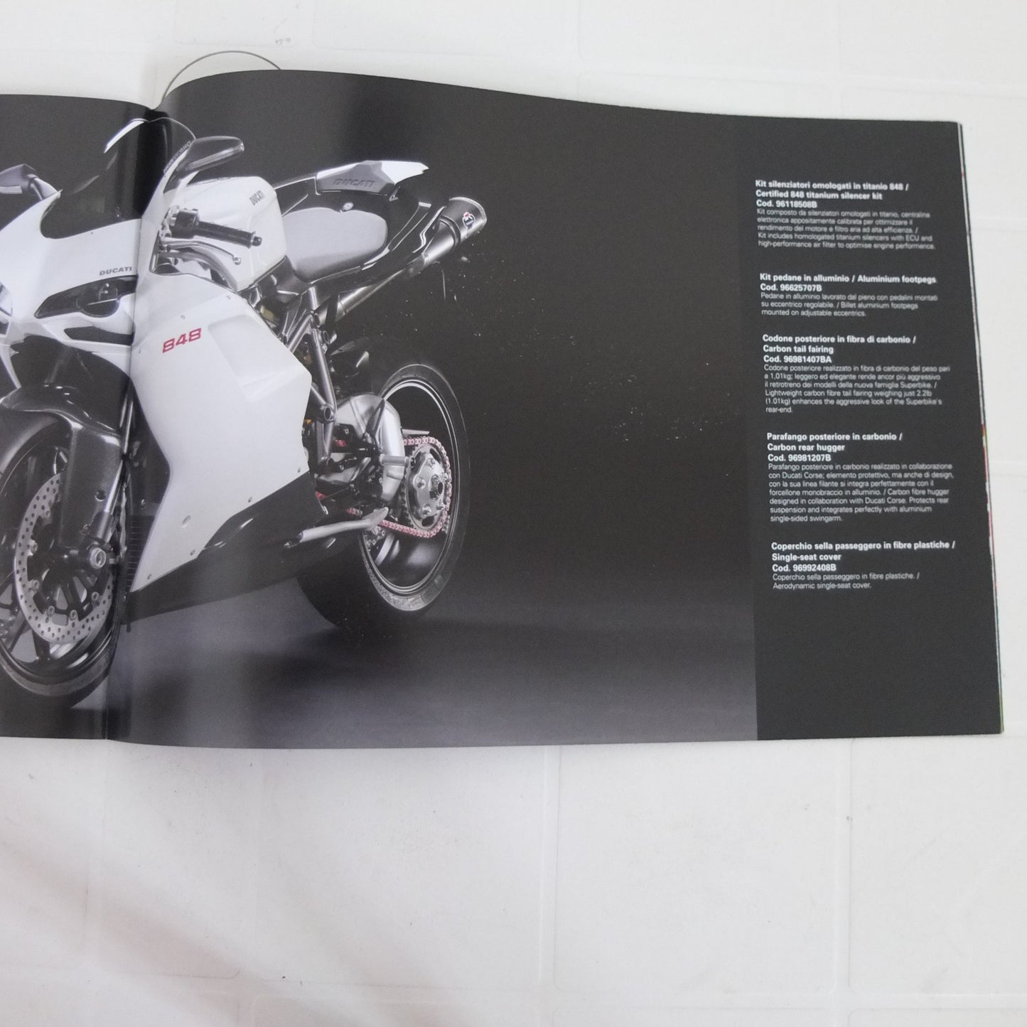 Per Ducati superbike 1198 848 gamma moto opuscolo catalogo brochure depliant pubblicità