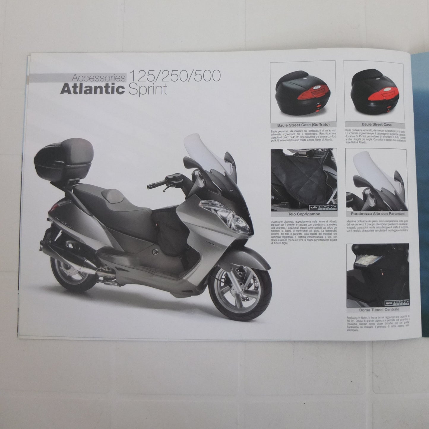 per aprilia scarabeo 50 100 125 250 500 leonardo atlantic sr50 catalogo accessori depliant