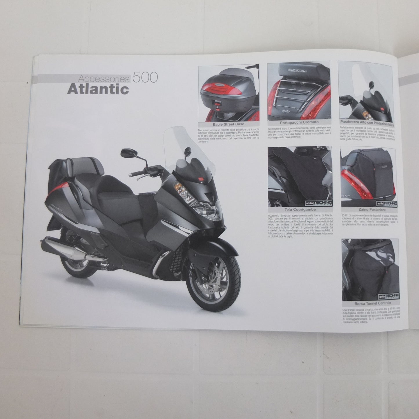 per aprilia scarabeo 50 100 125 250 500 leonardo atlantic sr50 catalogo accessori depliant