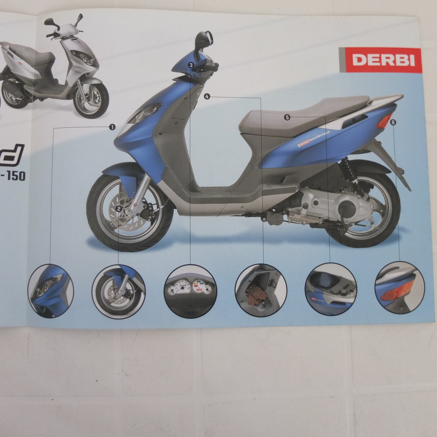 Derbi Boulevard 125 150 scooter opuscolo catalogo brochure depliant pubblicità