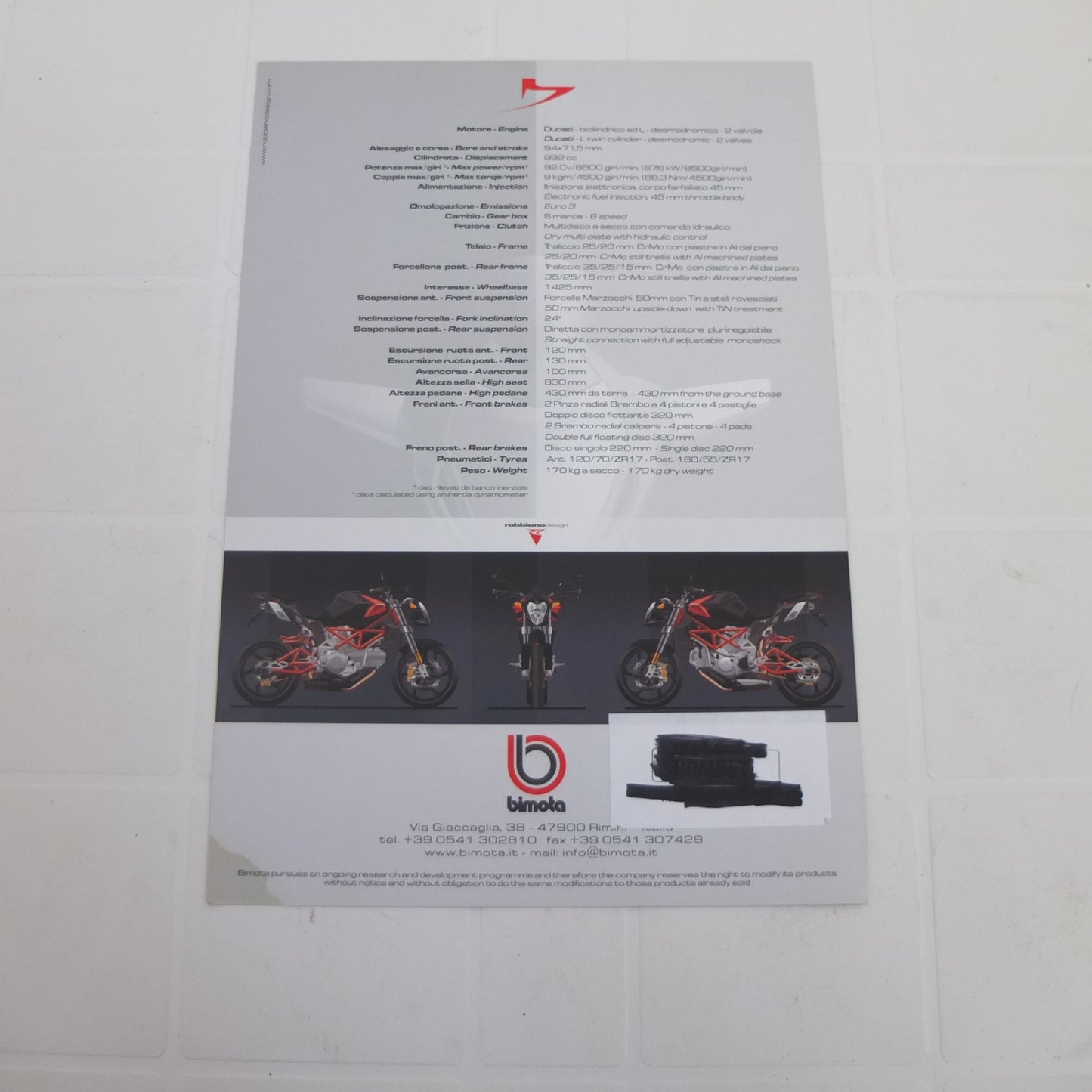 per bimota delirio moto opuscolo catalogo brochure depliant pubblicita