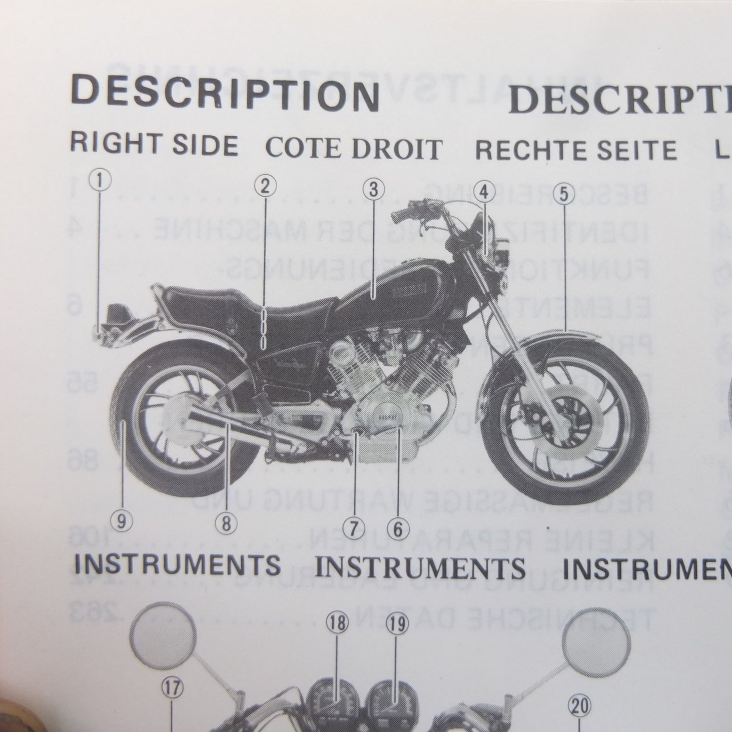 Yamaha xv 750 se 5g5 owners manual manuel du proprietarie Betriebsanleitung uso manutenzione