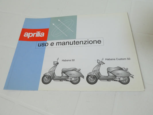 Per Aprilia Habana 50 custom libretto manuale uso manutenzione del proprietario scooter