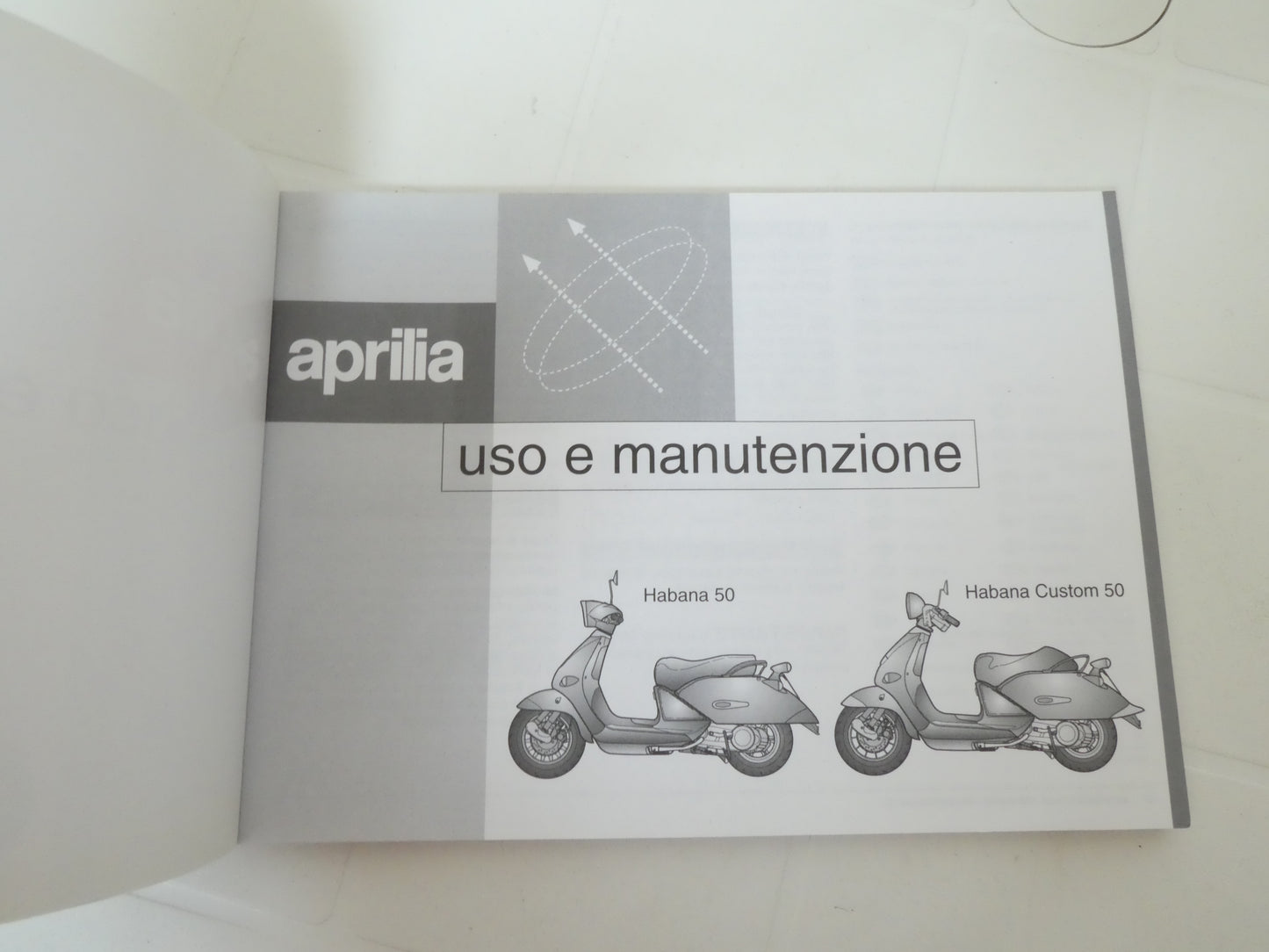 Per Aprilia Habana 50 custom libretto manuale uso manutenzione del proprietario scooter