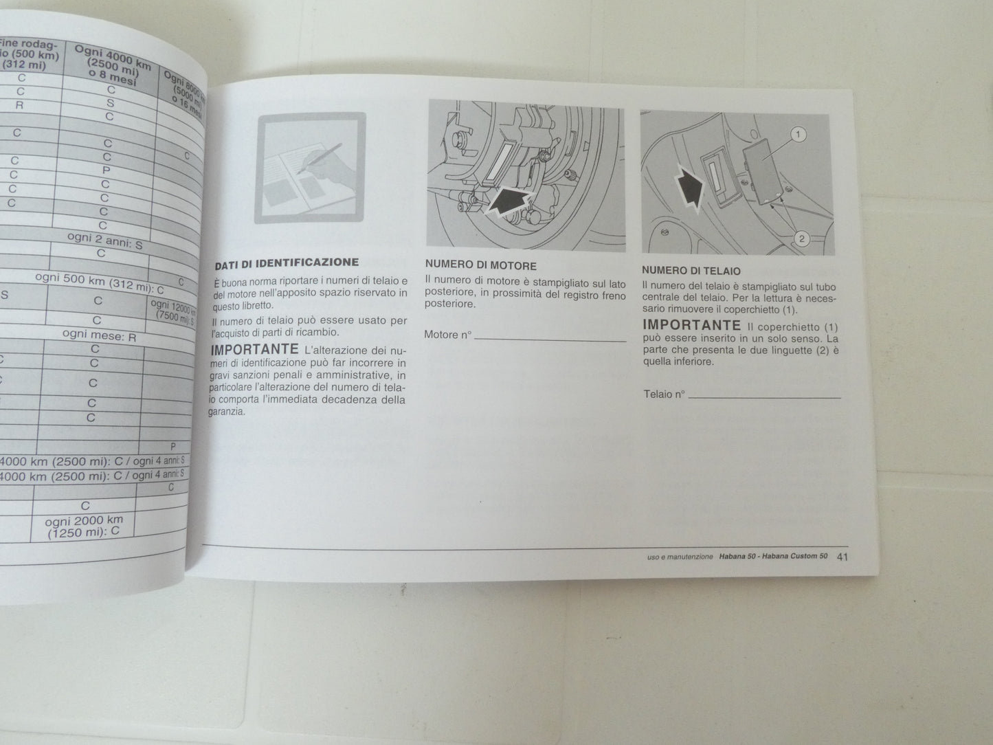 Per Aprilia Habana 50 custom libretto manuale uso manutenzione del proprietario scooter