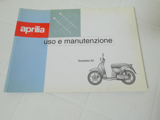 Per Aprilia scarabeo 50 libretto manuale uso manutenzione del proprietario scooter con motore minarelli 8202113