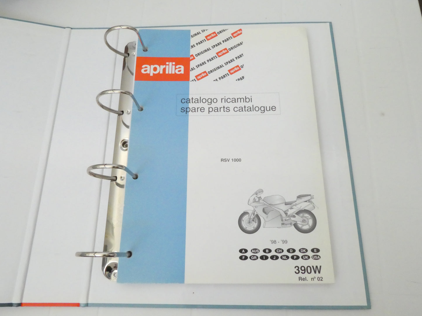 Per Aprilia rsv 1000 schedario catalogo parti ricambio spare parts catalogue moto